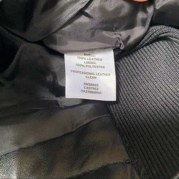Halogen Black Leather Moto Jacket Size Small - Picture 6 of 7